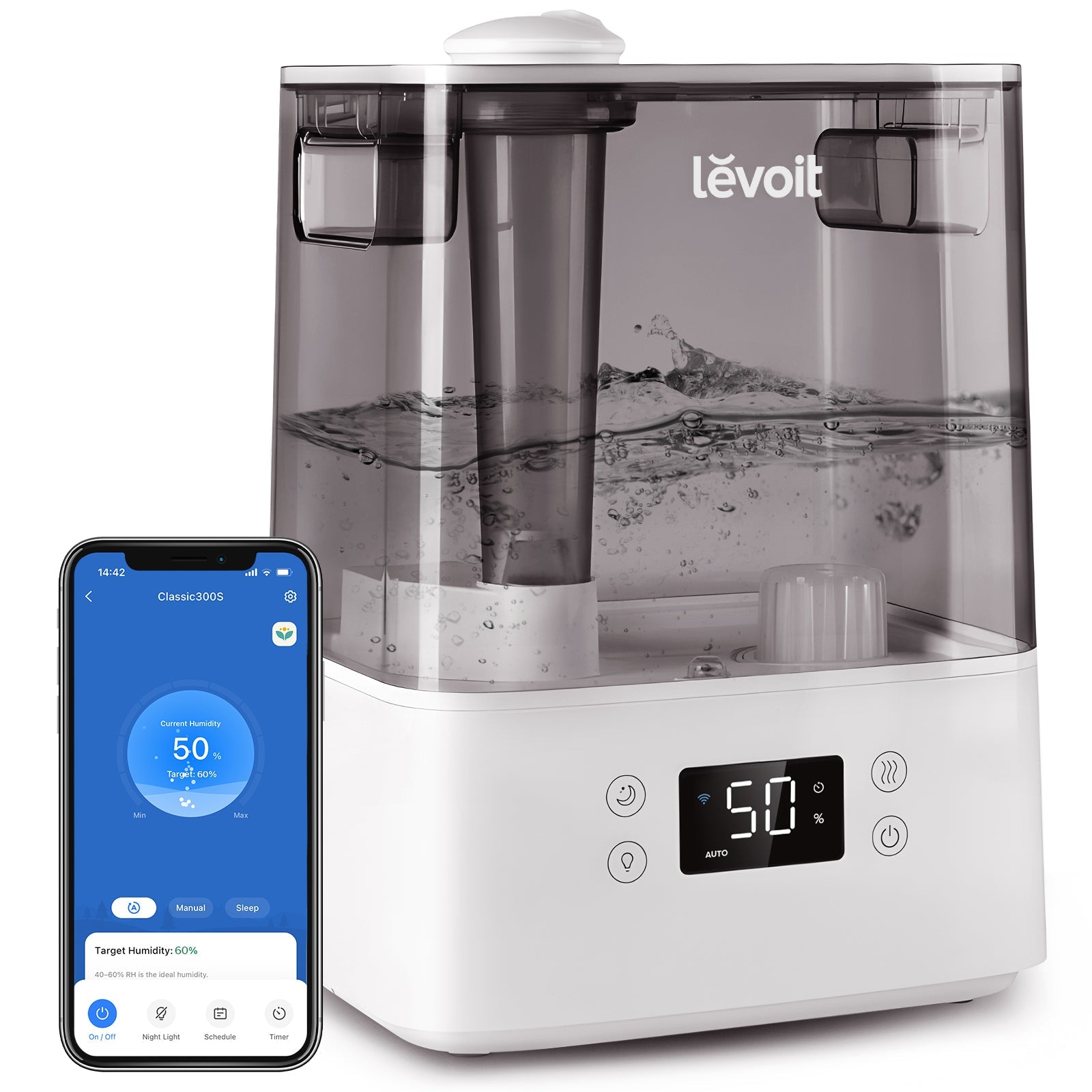 levoit-classic-300s-humidificateur-ultrasons-intelligent-6l-brume-froide-jusqu-6 image 2