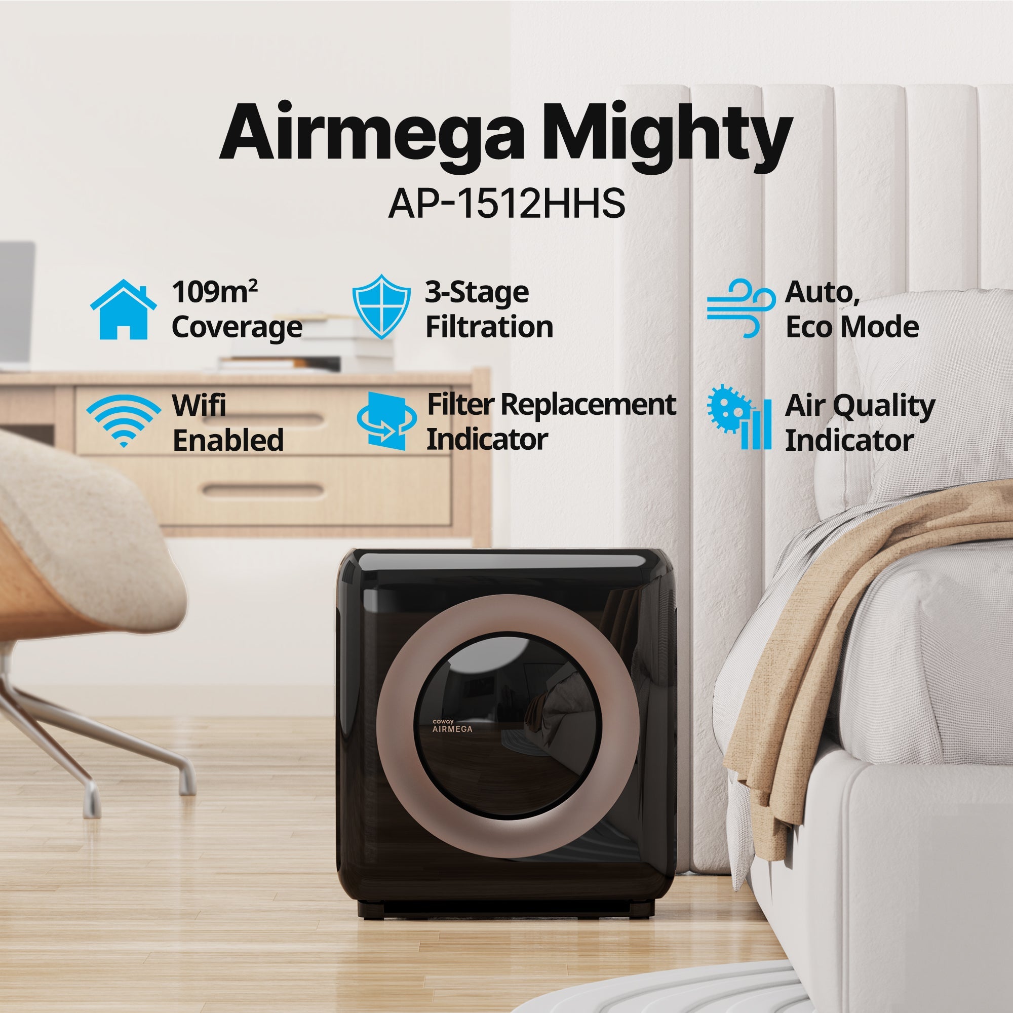 coway-airmega-mightys-ap-1512hhs-purificateur-d-air-intelligent-connect-avec-fil image 2