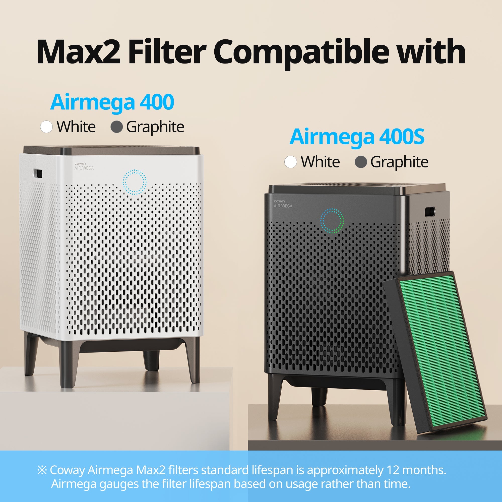 coway-airmega-400-400s-filtre-max2-jeu-de-filtres-hepa-et-charbon-actif-tout-en- image 5