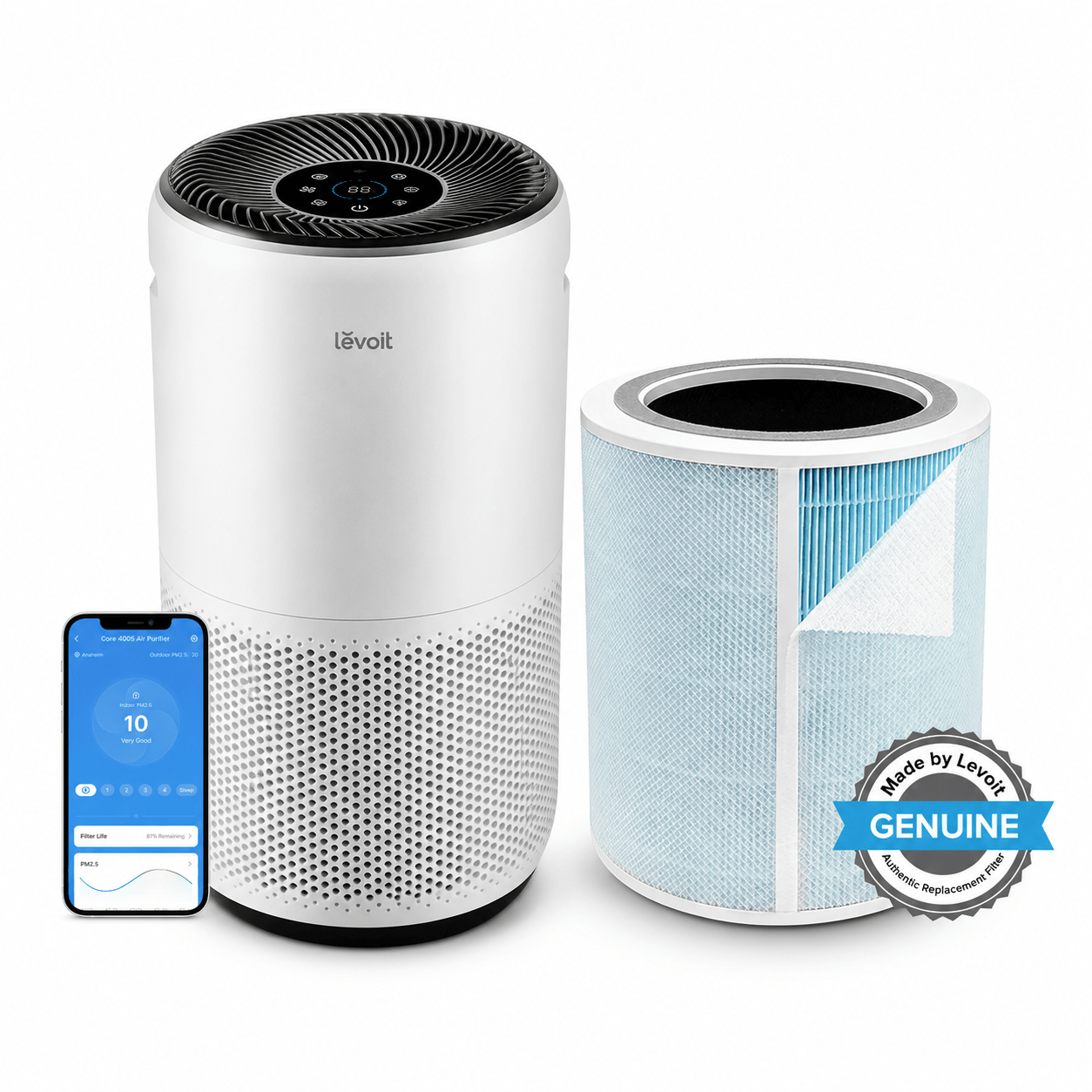 levoit-core-400s-p-pack-protection-incendie-purificateur-d-air-intelligent-filtr image 2